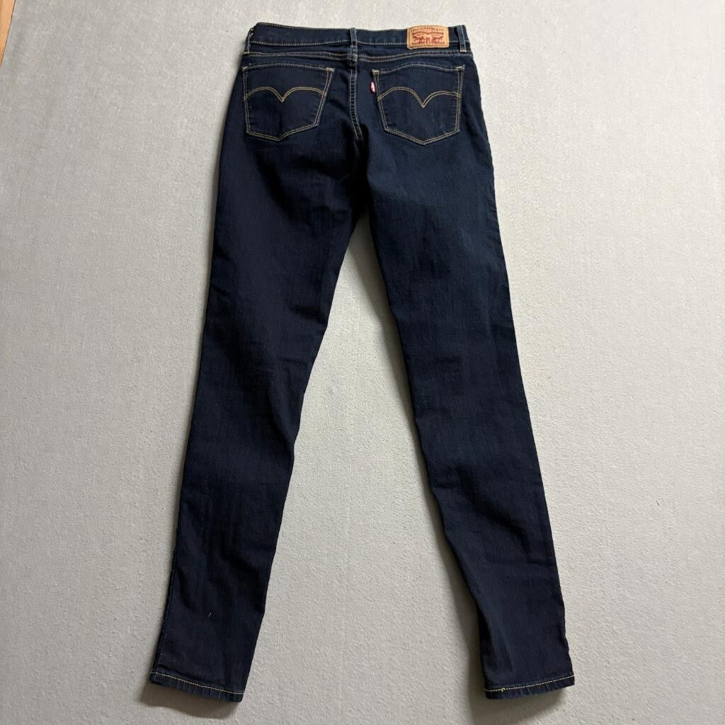 Levis 711 Skinny Jeans Womens 27x30 Dark Wash Blue Denim Mid Rise Stretch