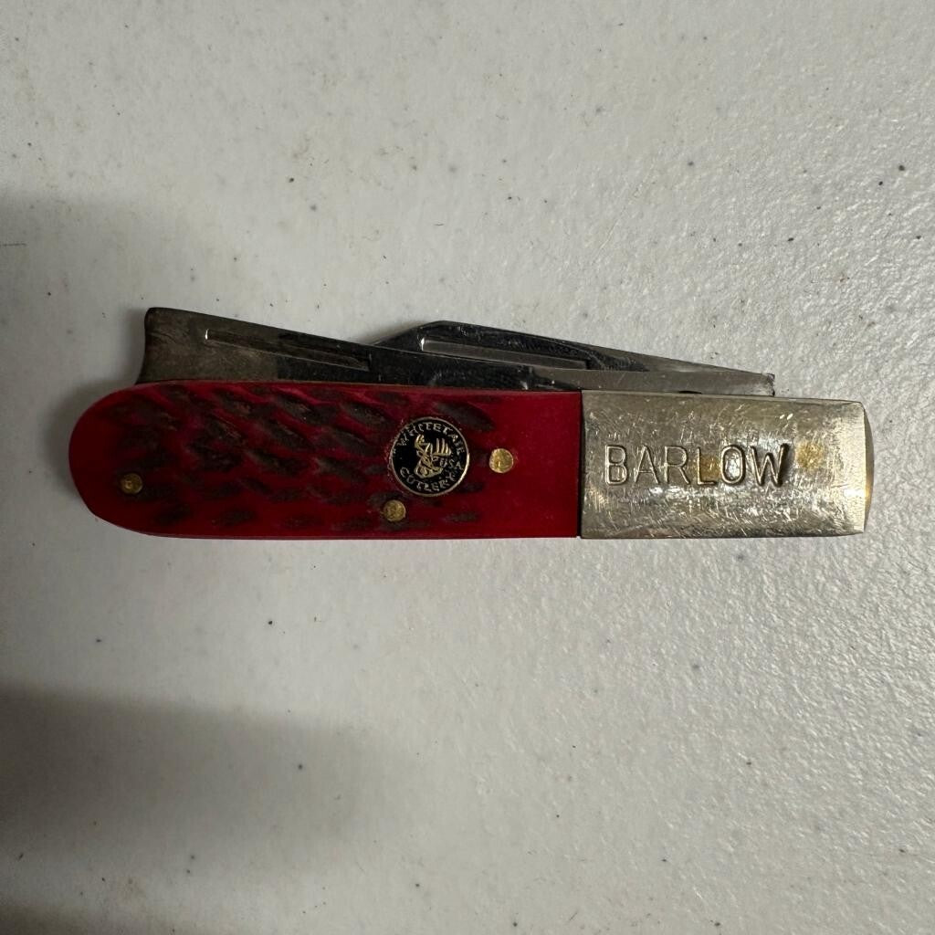 Whitetail Cutlery Barlow Pocket Knife 2 Blade Red Jigged Bone Handle Pakistan