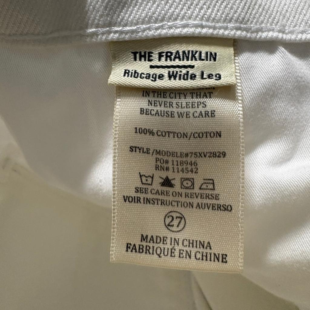 BlankNYC The Franklin Ribcage Wide Leg Jeans Womens 27 Off White Distressed