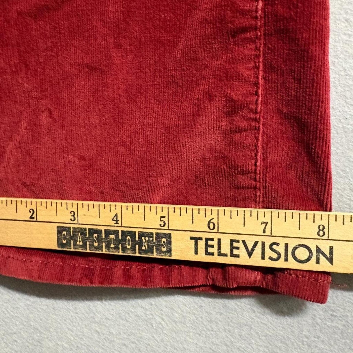 Levis 725 High Rise Bootcut Corduroy Pants Womens 27x32 Red Velvet Ribbed Jeans