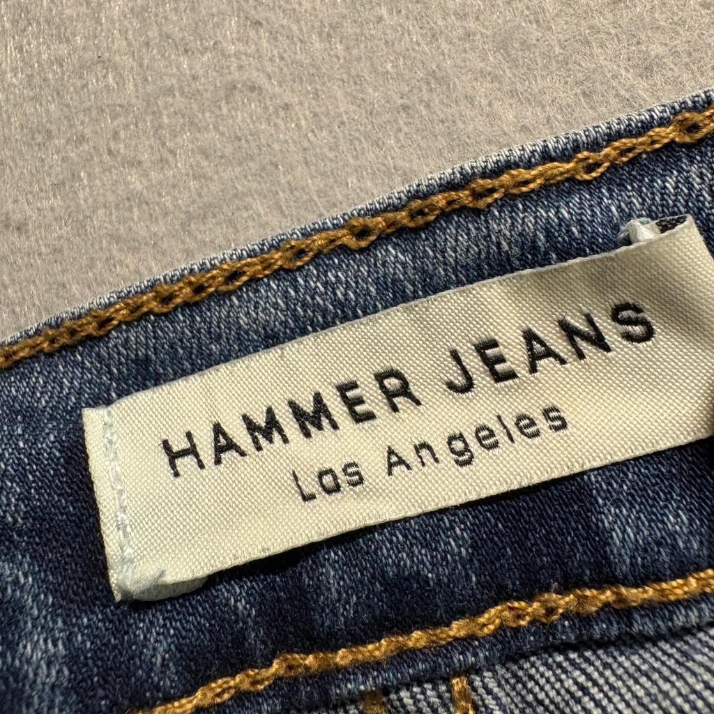 Hammer Jeans Los Angeles Womens Size 0 Extreme Flare Bell Bottom Raw Hem Stretch