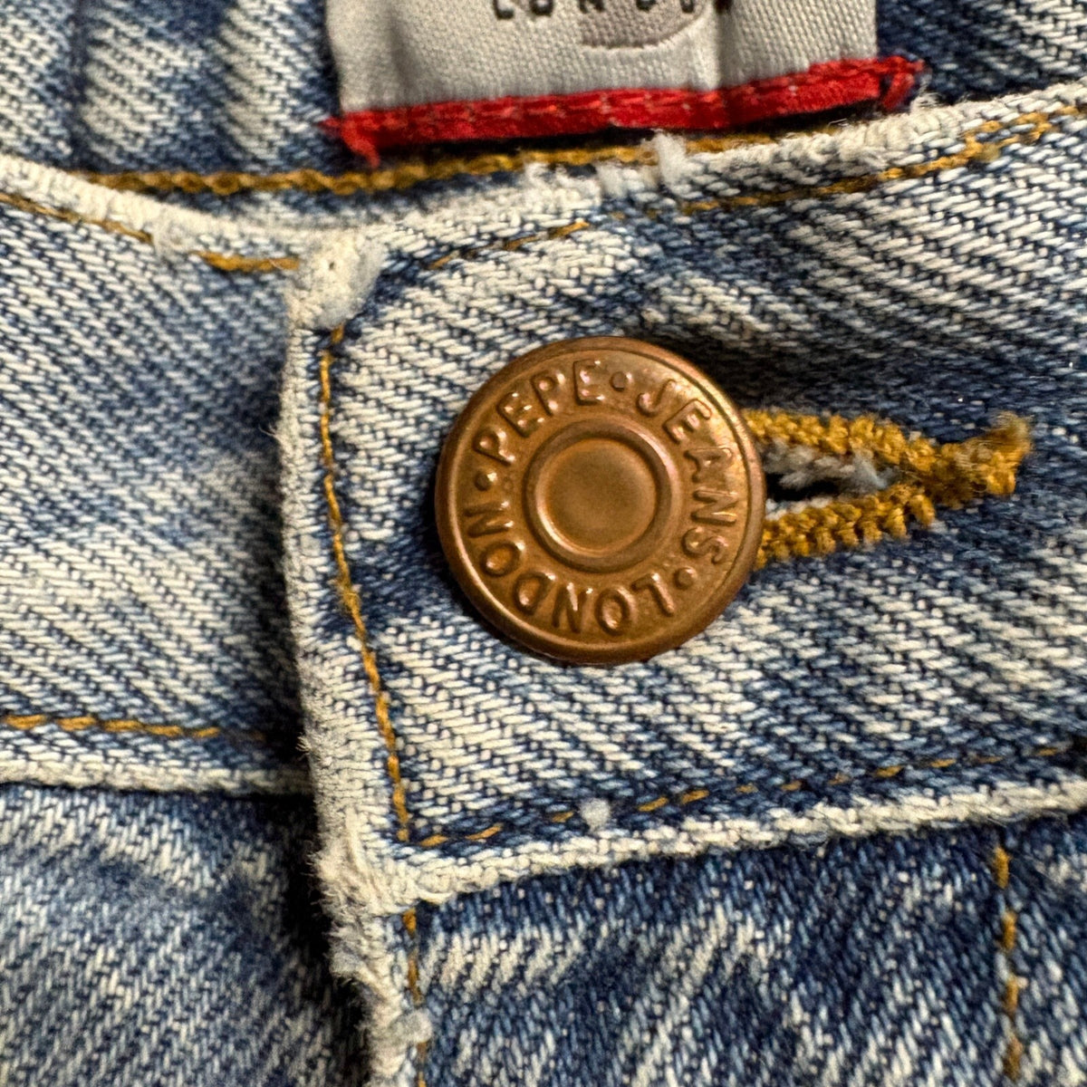 Vintage Pepe Jeans London Womens 24 Light Wash Denim High Rise Straight Leg USA