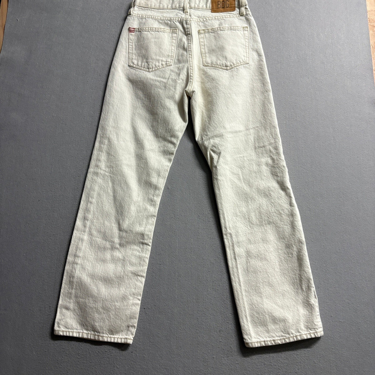 BDG Cowboy Jeans Womens 28 Off White Cream Denim High Rise Straight Leg