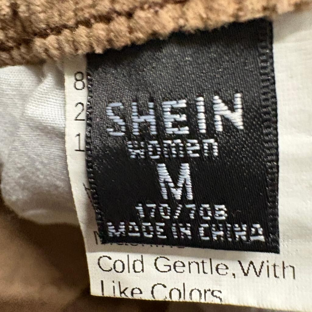 Shein Corduroy Flare Pants Womens Medium Brown High Rise Stretch Bell Bottoms