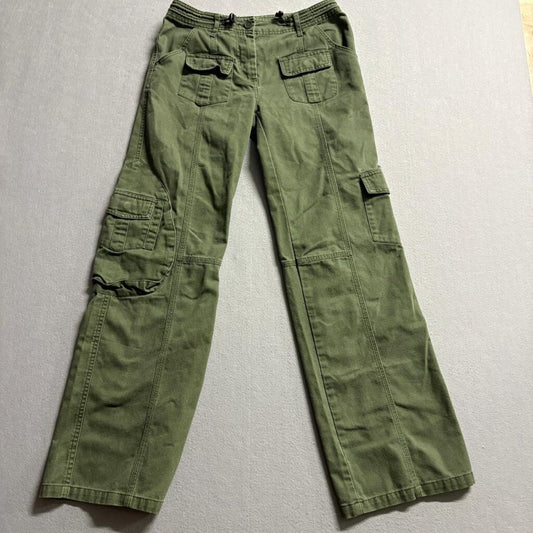 J. Galt Brandy Melville Cargo Pants Womens Small Green Wide Leg Utility Y2K