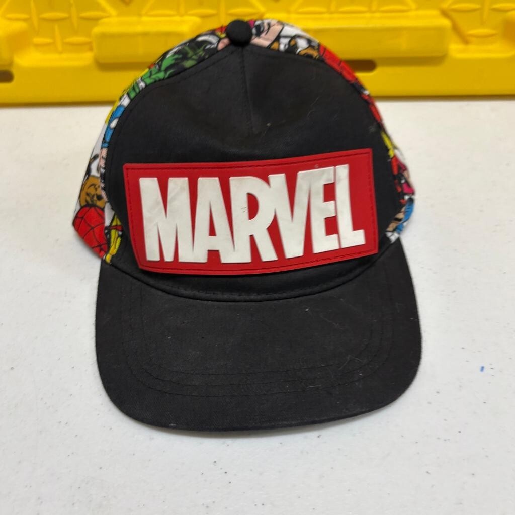 Marvel Comics Snapback Hat Mens OSFM Black Comic Print Captain America Iron Man