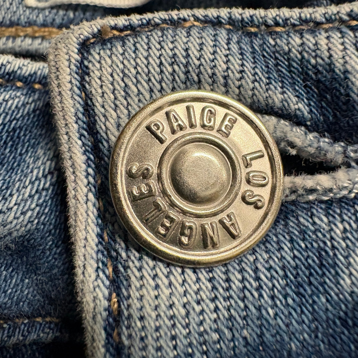 PAIGE Cindy High Rise Straight Leg Jeans Womens Size 25 Blue Denim Raw Hem