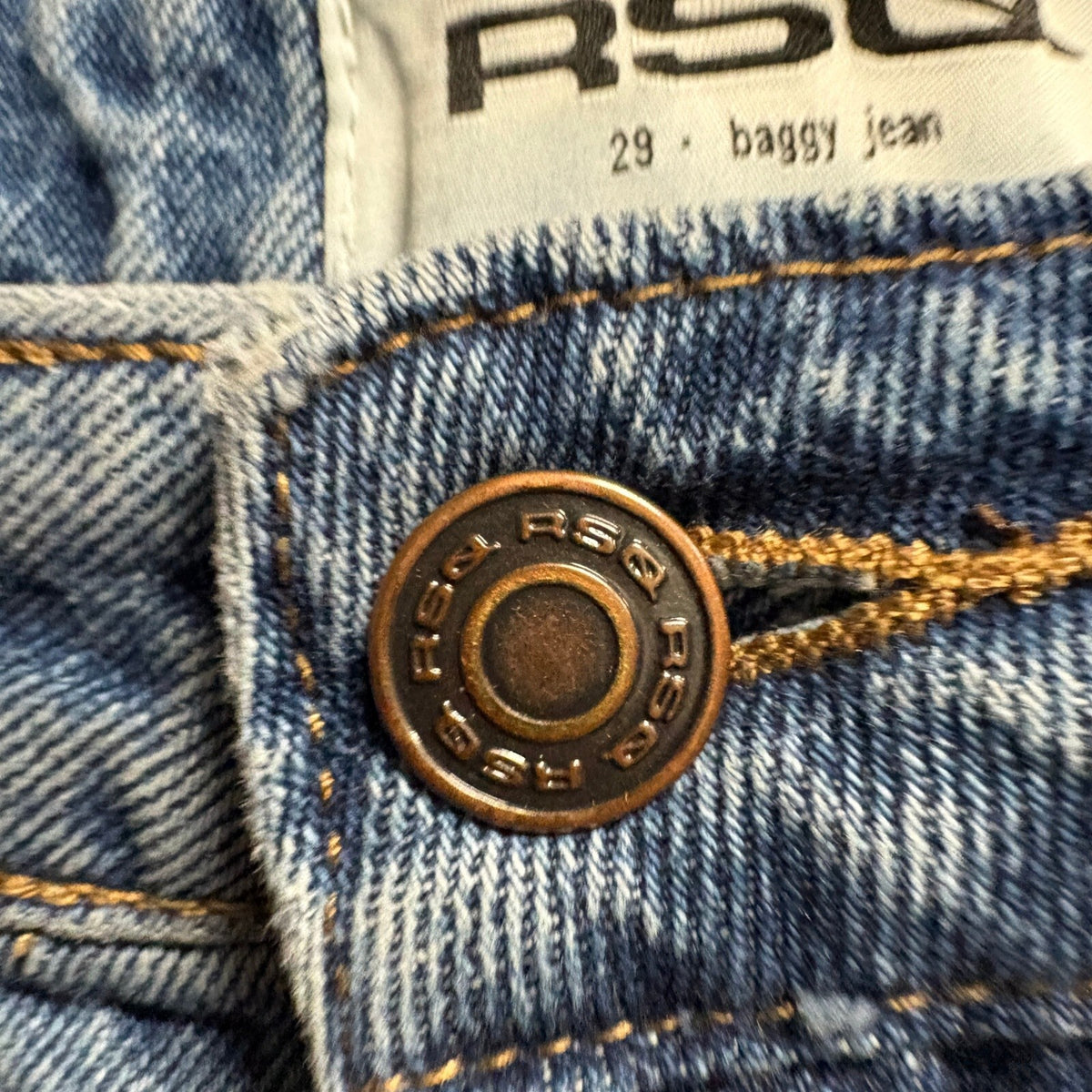 RSQ Womens Size 29 Baggy Jeans Medium Wash High Rise Wide Leg Blue Denim