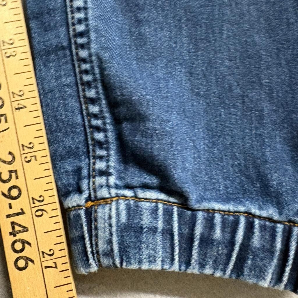 HM Mens Jogger Jeans Size S Blue Denim Regular Tapered Elastic Waist Drawstring