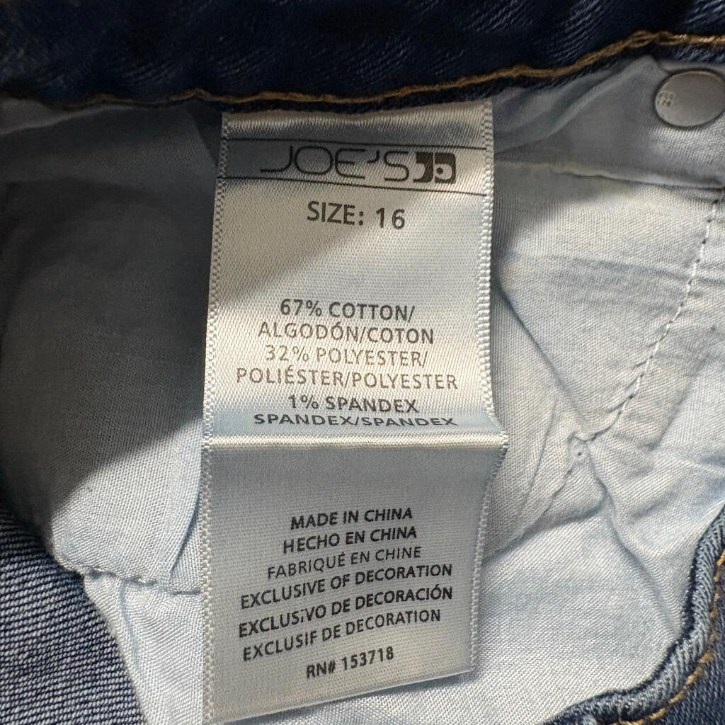 Joe's Jeans The Rad Skinny Fit Girls Size 16 Blue Denim Stretch Jeans NWT