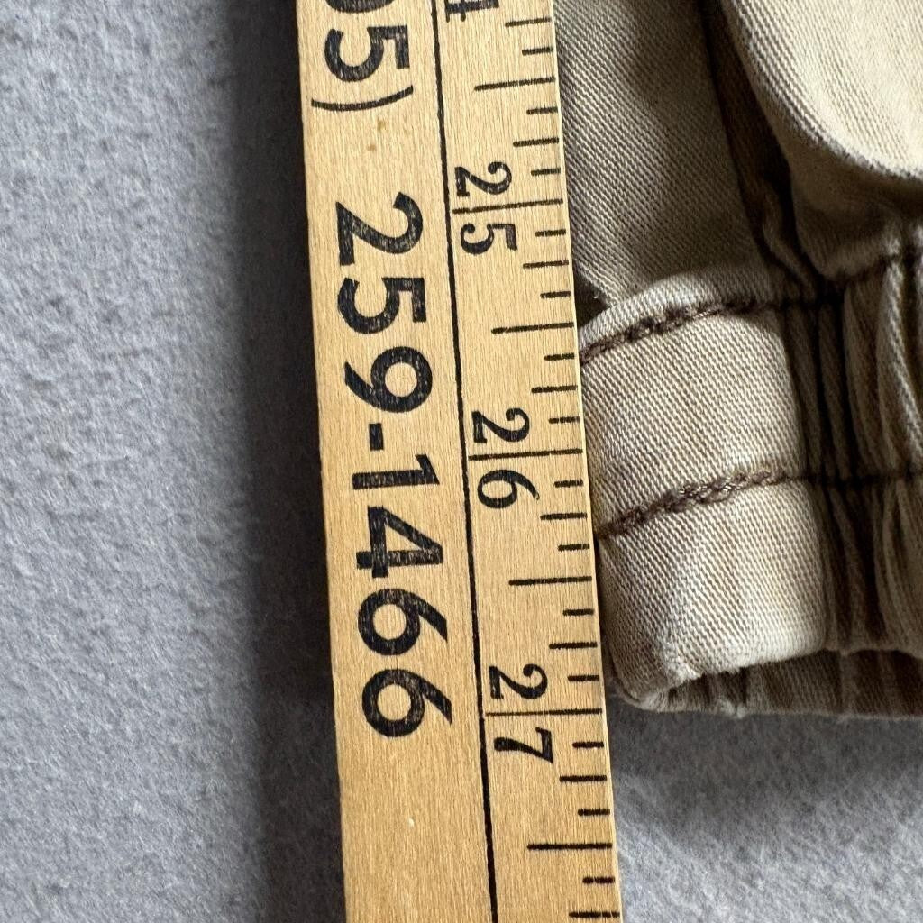 Iron Co Mens Jogger Pants Size S Khaki Beige Cotton Blend Stretch Elastic Waist