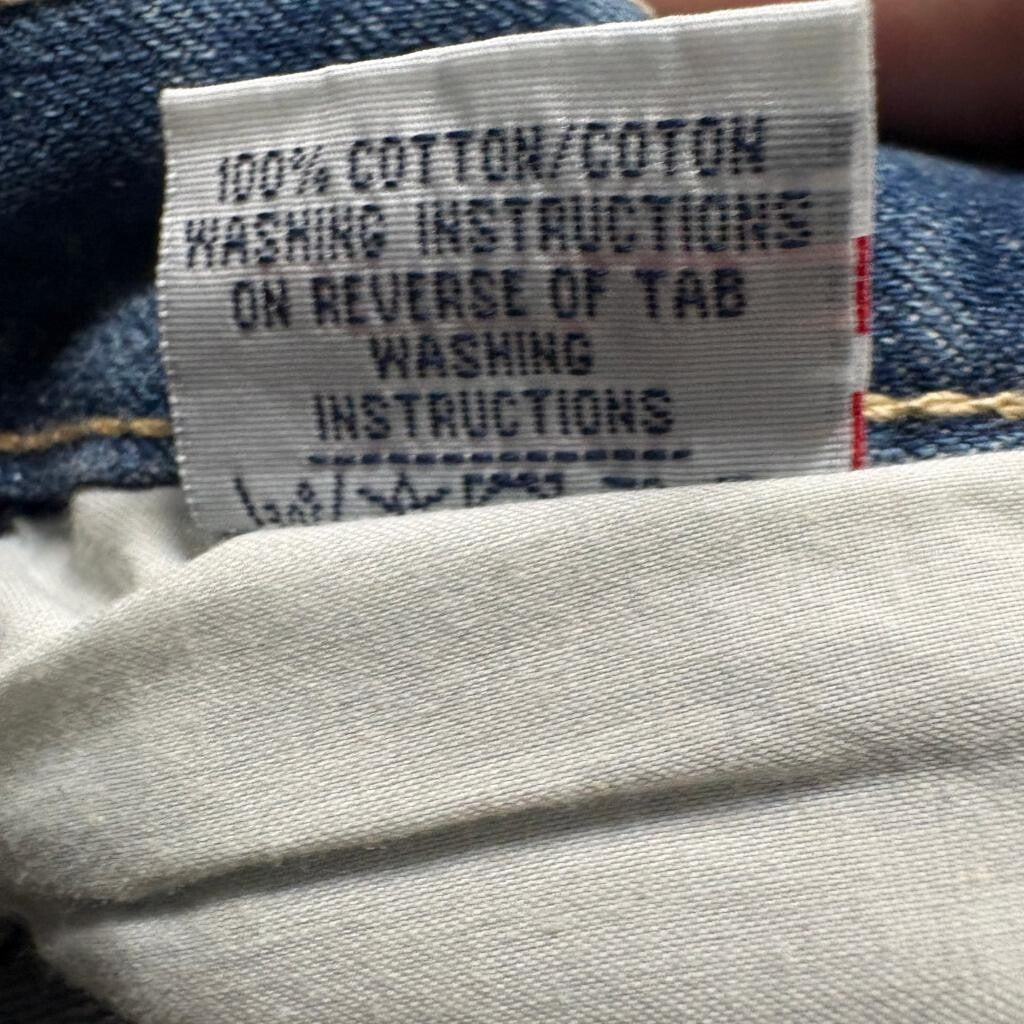 Cubic Product Jeans Mens XL Blue Denim Straight Leg Whiskered 100% Cotton