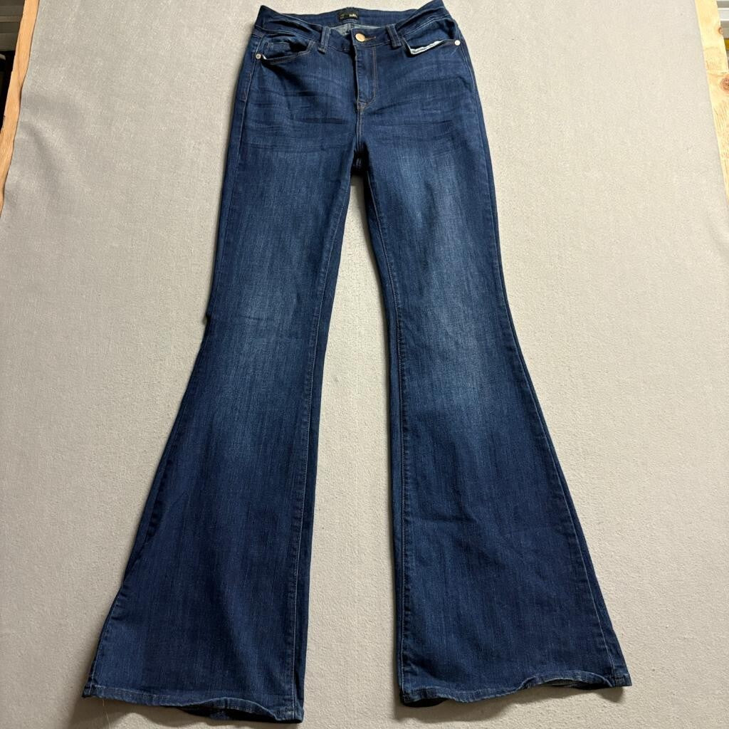 I&M Black Label Flare Jeans Womens Size 3 Blue Denim High Rise Bell Bottoms