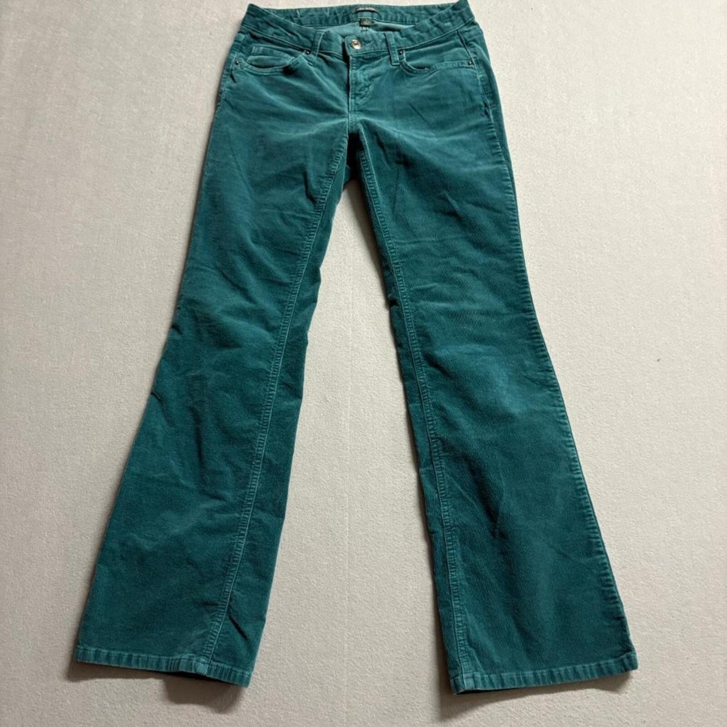 Wild Fable Corduroy Pants Womens Size 2 Teal Green Flare Leg Stretch Mid Rise