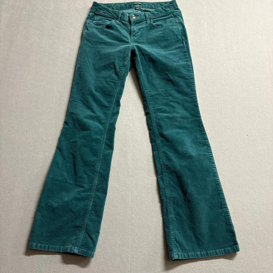 Wild Fable Corduroy Pants Womens Size 2 Teal Green Flare Leg Stretch Mid Rise