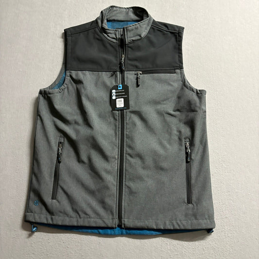 Cody James Core Softshell Vest Mens Large Gray Water Repellant Fleece Lined NWT