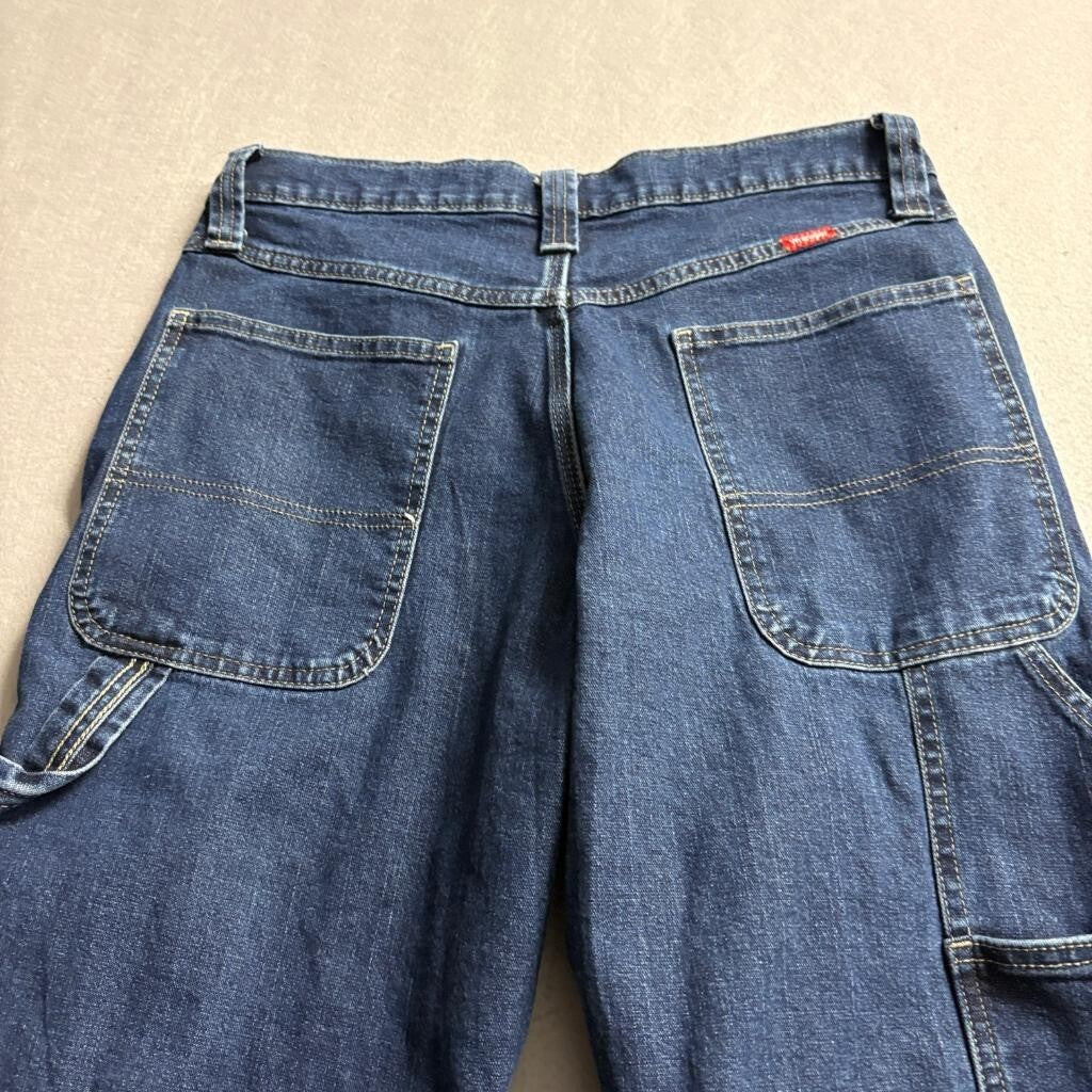 Wrangler Carpenter Jeans Mens 30x32 Blue Denim Utility Work Pants