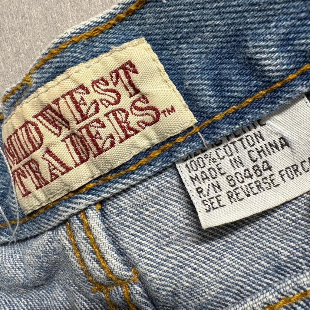 Midwest Traders Vintage Mom Jeans Womens 16 Petite Blue Denim High Rise Tapered