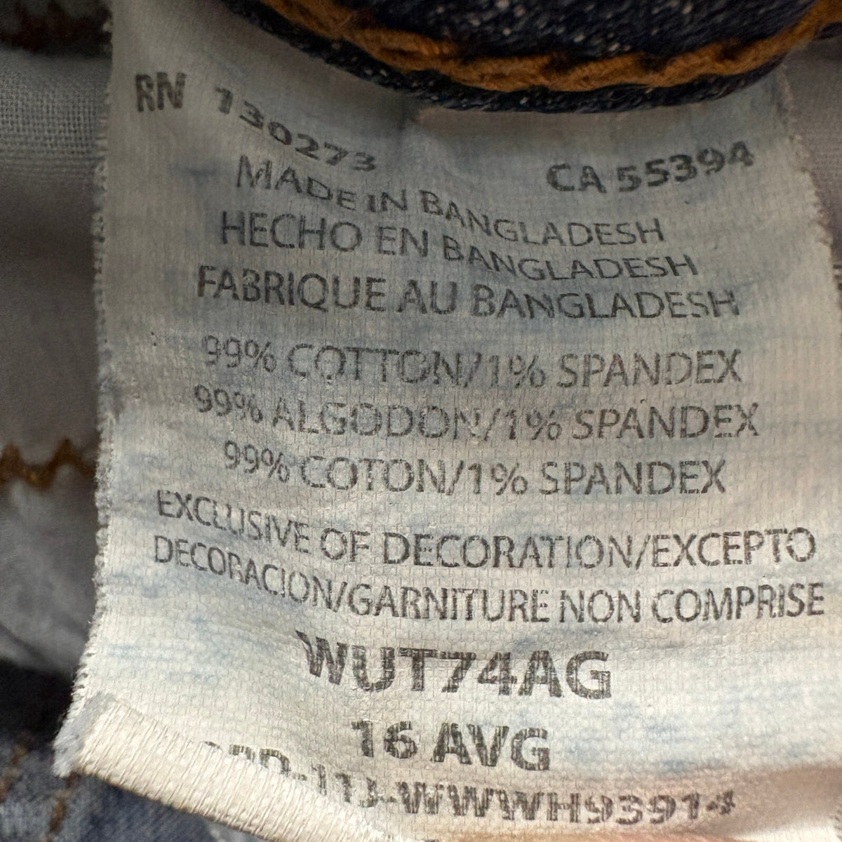 Aura From Wrangler Jeans Womens 16 AVG Blue Denim Straight Leg Embellished