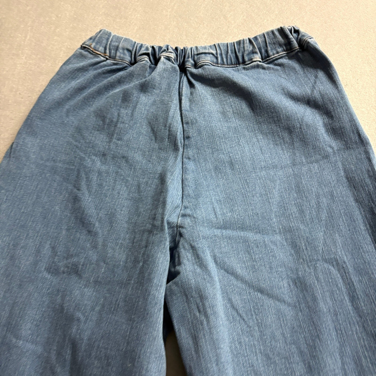 Chicways Womens Wide Leg Jeans Size S Blue Denim Elastic Back High Rise Stretch