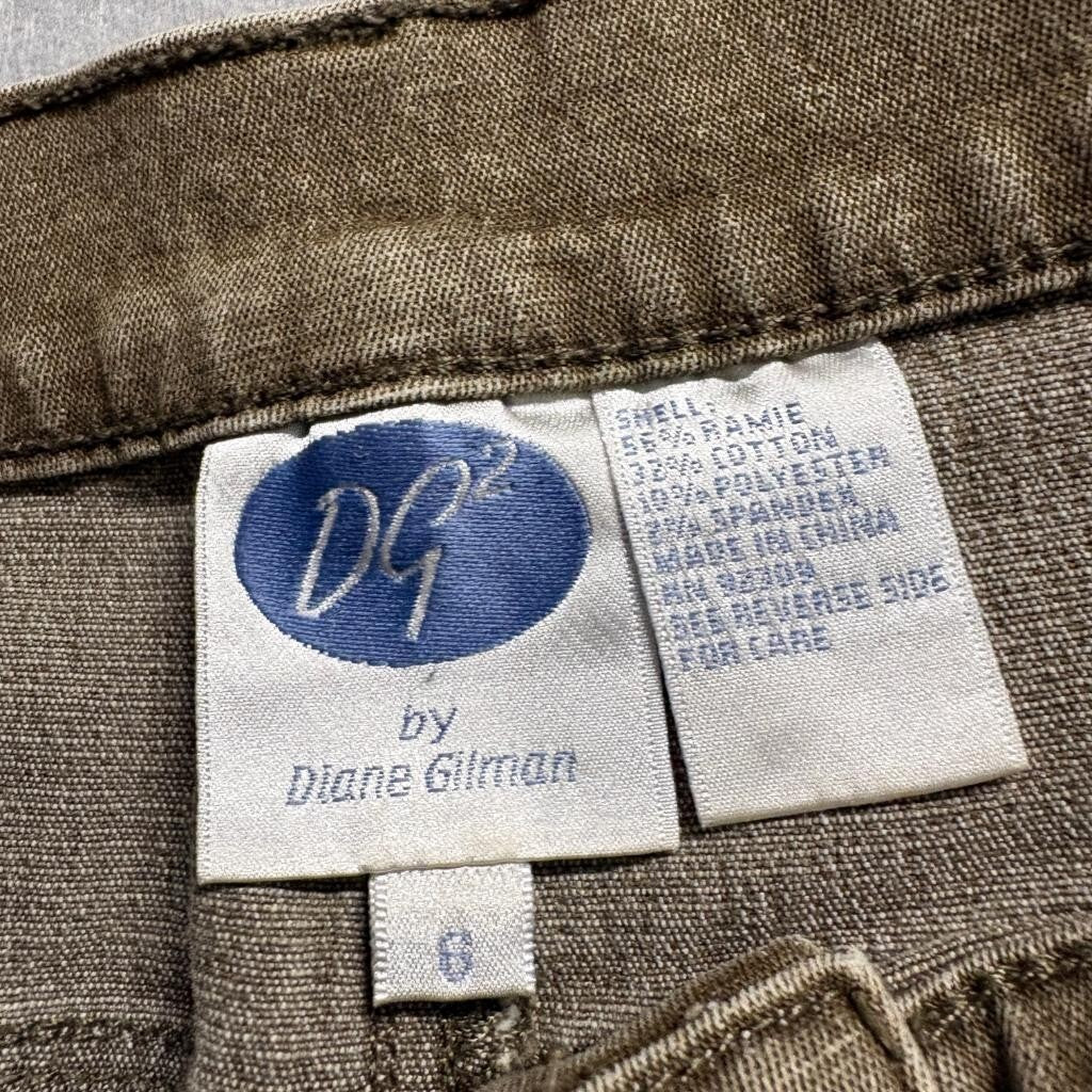 DG2 by Diane Gilman Jeans Womens 6 Brown Denim Embellished Straight Leg Stretch