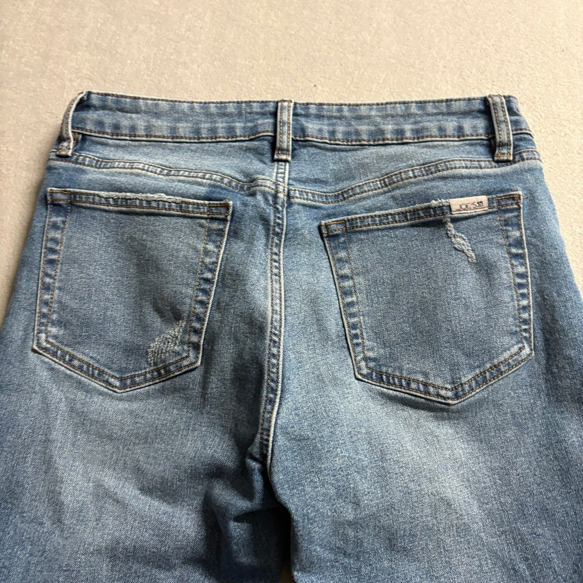 Joe's Jeans Bibiana High Rise Straight Leg Distressed Denim Blue Jeans Size 27