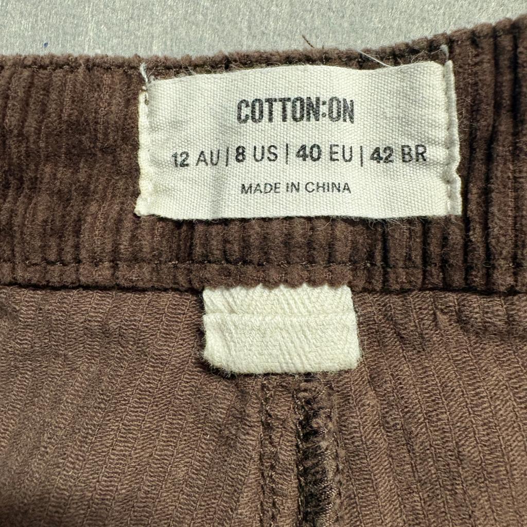 Cotton On Cord Carpenter Jean Womens Size 8 Brown Corduroy Utility Pants