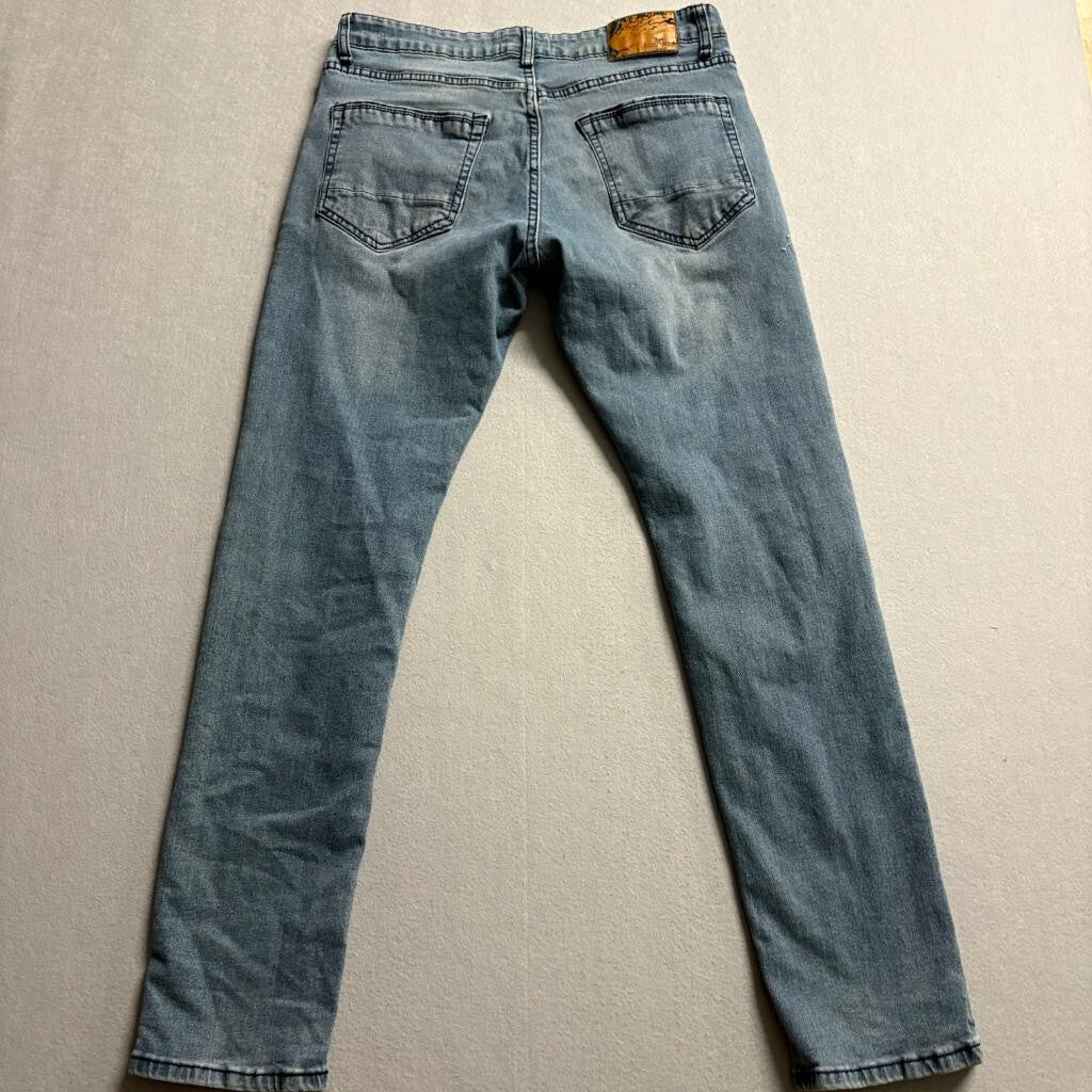 Smith & Mills Denim Mens Jeans 32x32 Blue Stretch Slim Straight Cotton Blend