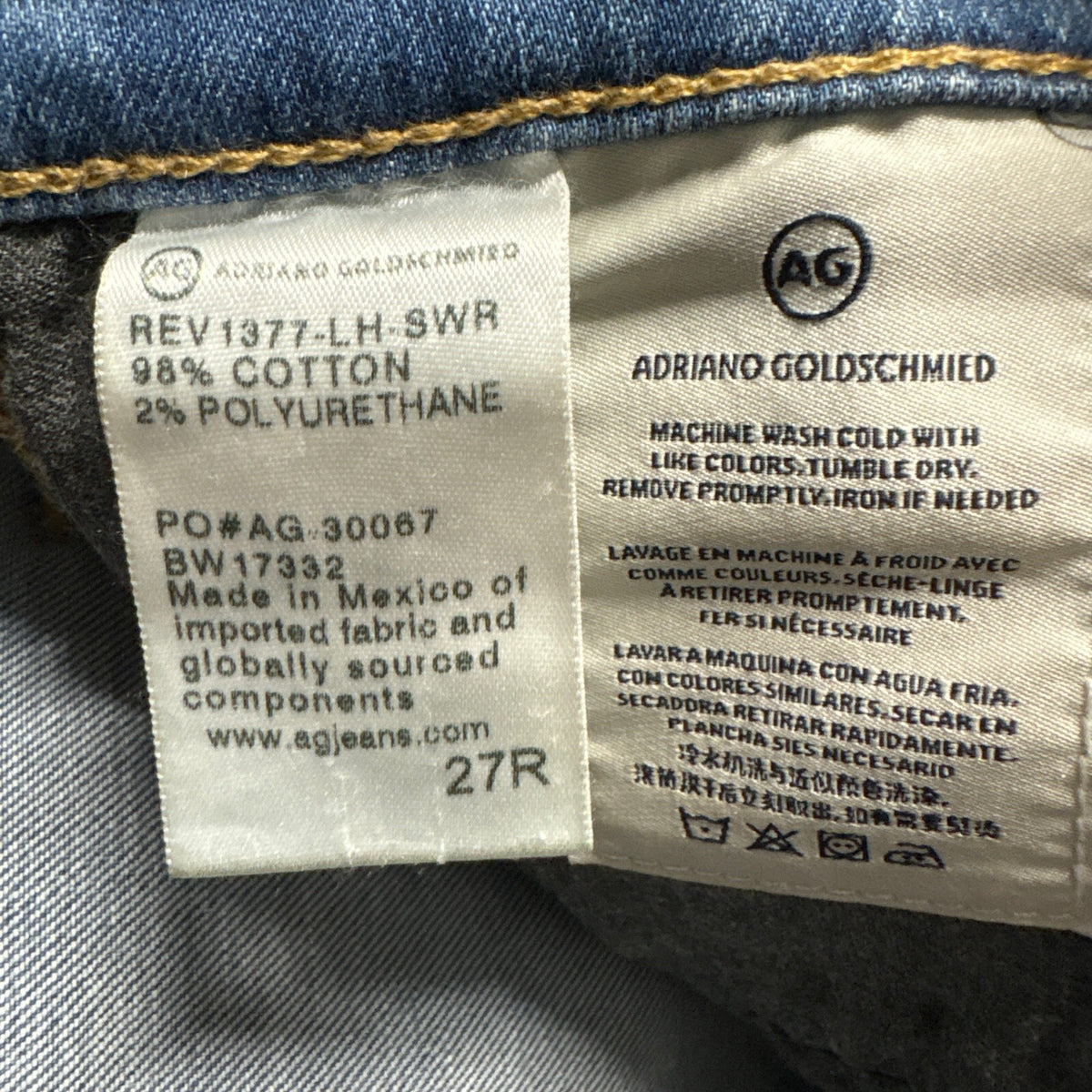 AG Adriano Goldschmied The Stevie Ankle Jeans Womens 27 Blue Distressed Raw Hem