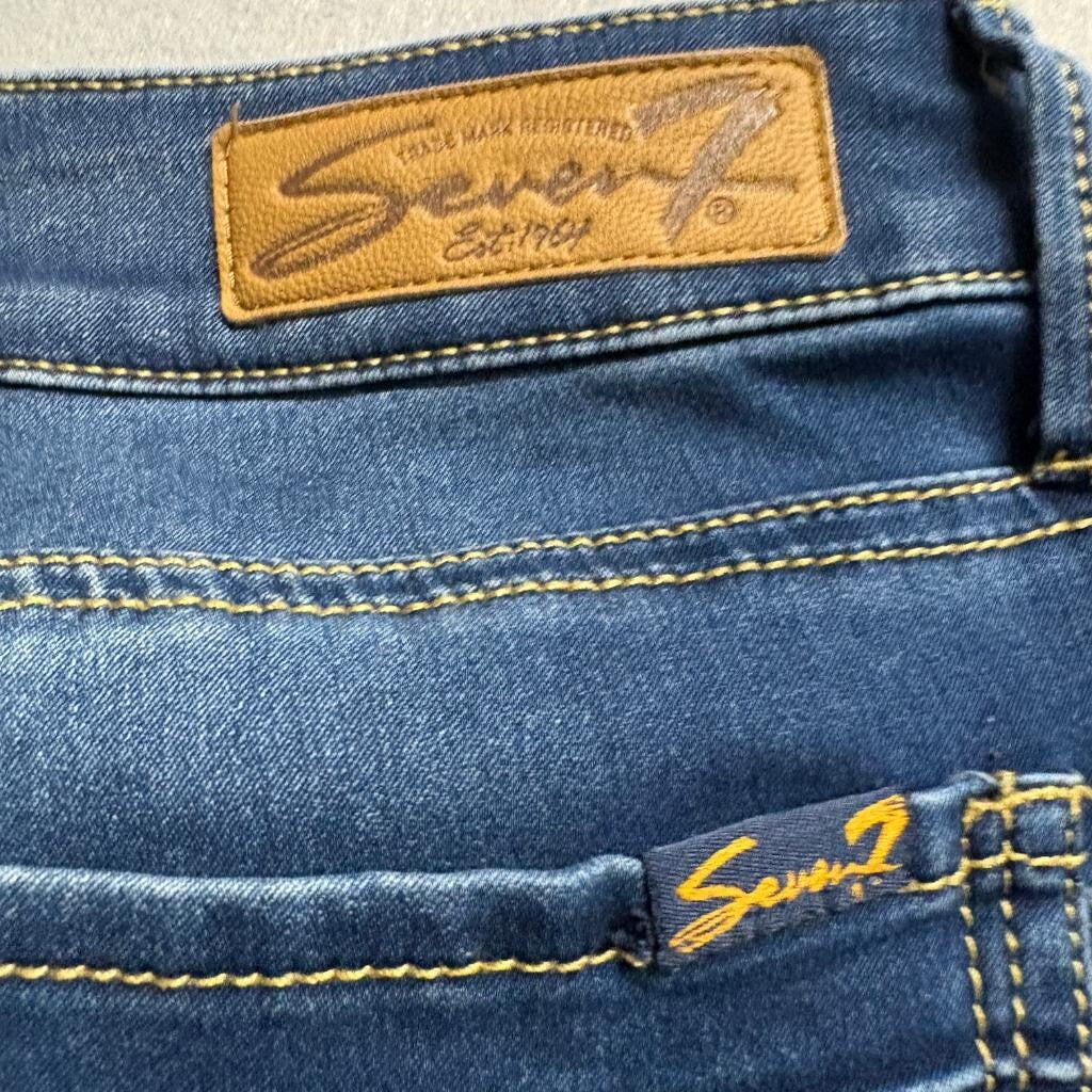 Seven7 High Rise Skinny Jeans Womens Size 12 Blue Denim Stretch Pockets