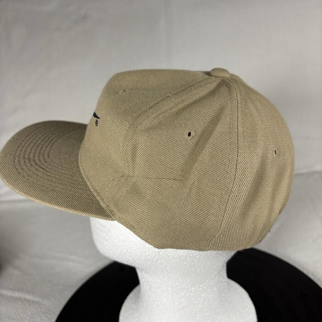 Vintage Nike Swoosh Snapback Hat Mens Tan Beige Green Under Visor Cap Boy Korea