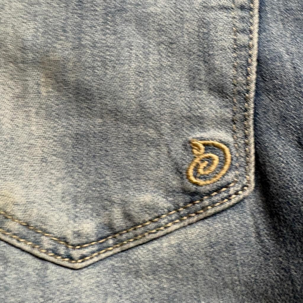 Indigo Rein Ankle Jeans Womens Size 11 Blue Distressed Novelty Patches Stretch