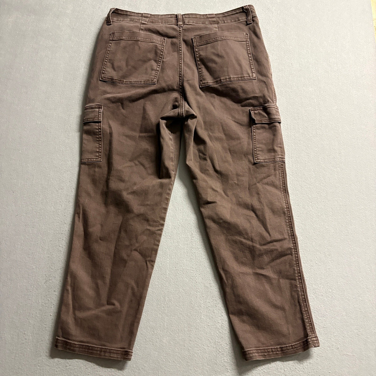 Universal Thread Womens Boyfriend Cargo Pants Size 12 Brown Stretch Casual