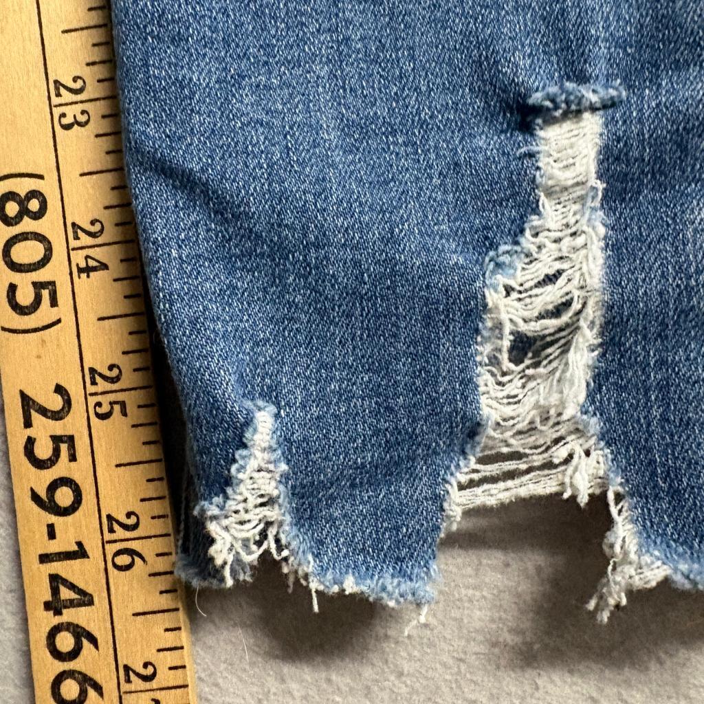 Joe's Jeans Womens 28 Blue Distressed Step Hem Skinny Denim Stretch Pants