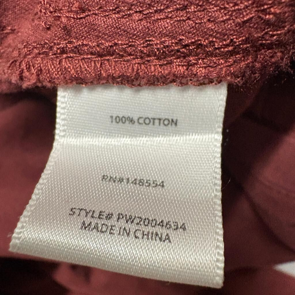 Indigo Rising Cargo Pants Womens 5/27 Red Cotton Wide Leg High Rise Utility