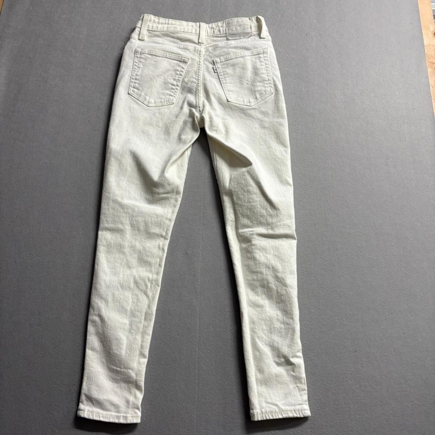 Levi's 721 High Rise Skinny Jeans Womens 28x30 White Denim Stretch Waterless