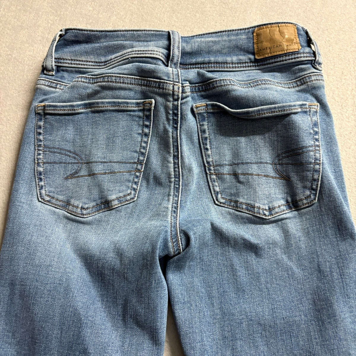 American Eagle Kick Boot Jeans Womens 000 Regular Next Level Stretch Blue Denim