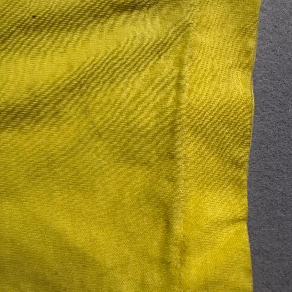 Vintage Fruit of the Loom Pocket T-Shirt Mens XL Yellow Blank Single Stitch USA
