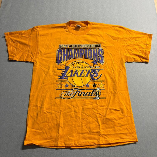 Vintage Los Angeles Lakers 2004 Western Conference Champions Shirt Mens XL Gold