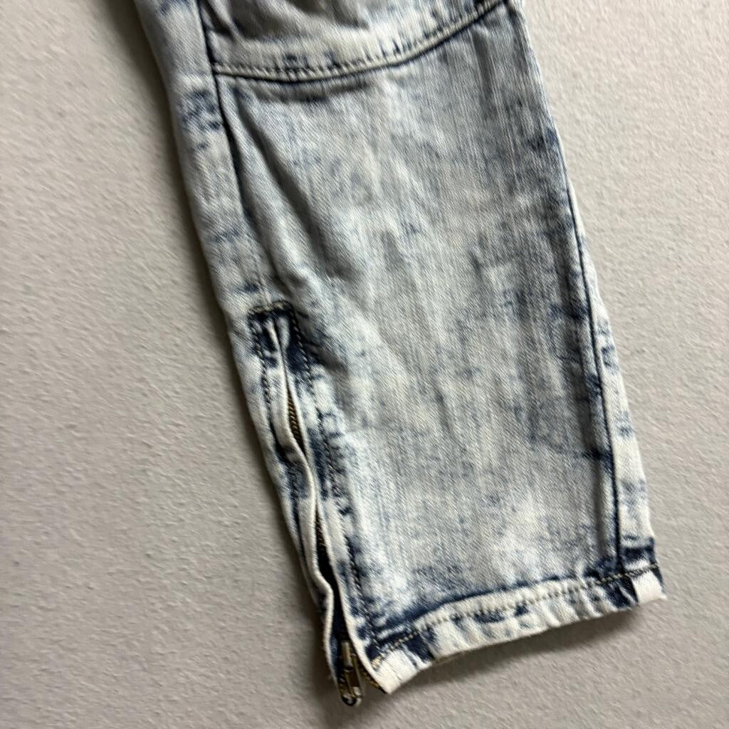 Rue21 Premium Biker Jeans Mens 28x30 Blue Acid Wash Moto Skinny Supreme Flex