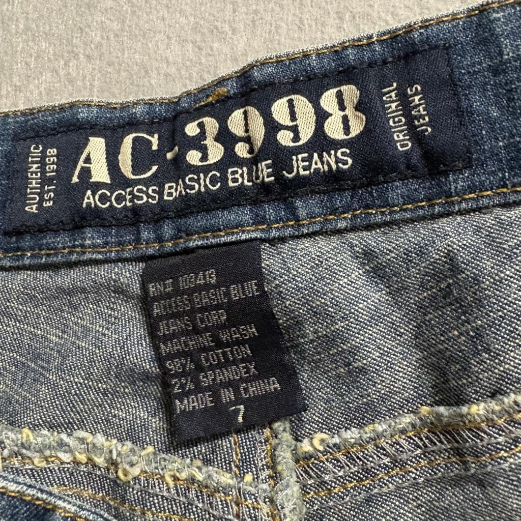 Access Basic Blue Jeans Womens Size 7 Blue Denim Straight Leg Mid Rise AC-3998