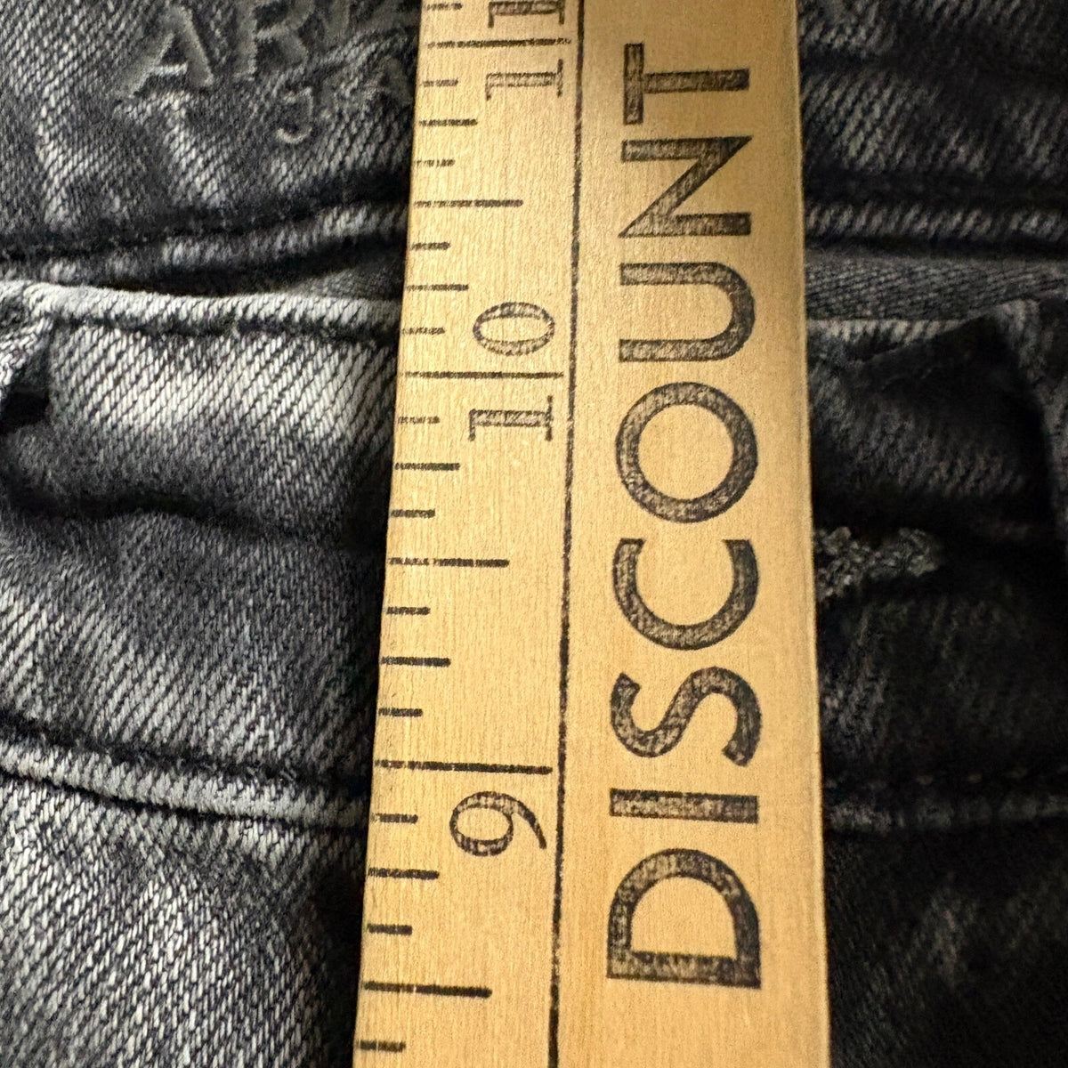 Arizona Jean Co Highest Rise Vintage Straight Jeans Womens Size 3 Gray Studded