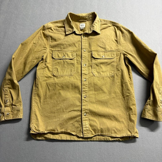 BDG Urban Outfitters Utility Shirt Womens Large Mustard Yellow Cotton Button Up