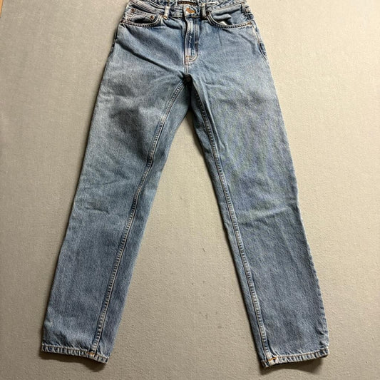 Nudie Jeans Co Mens 28x30 Blue Denim 100% Organic Cotton Straight Leg Jeans