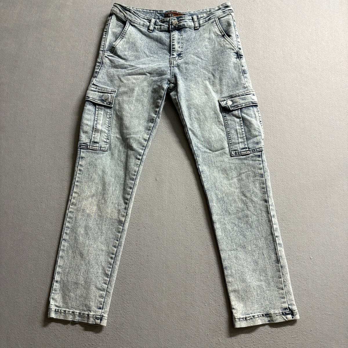 Refinery Republic Cargo Jeans Womens 30 Acid Wash Blue Denim Utility Pockets