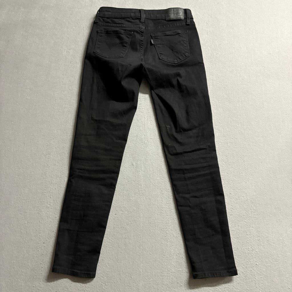 Levi's 711 Skinny Ankle Jeans Womens Size 25 Black Stretch Denim