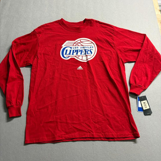 Los Angeles Clippers Adidas Long Sleeve Shirt Mens XL Red NBA Graphic Tee NWT