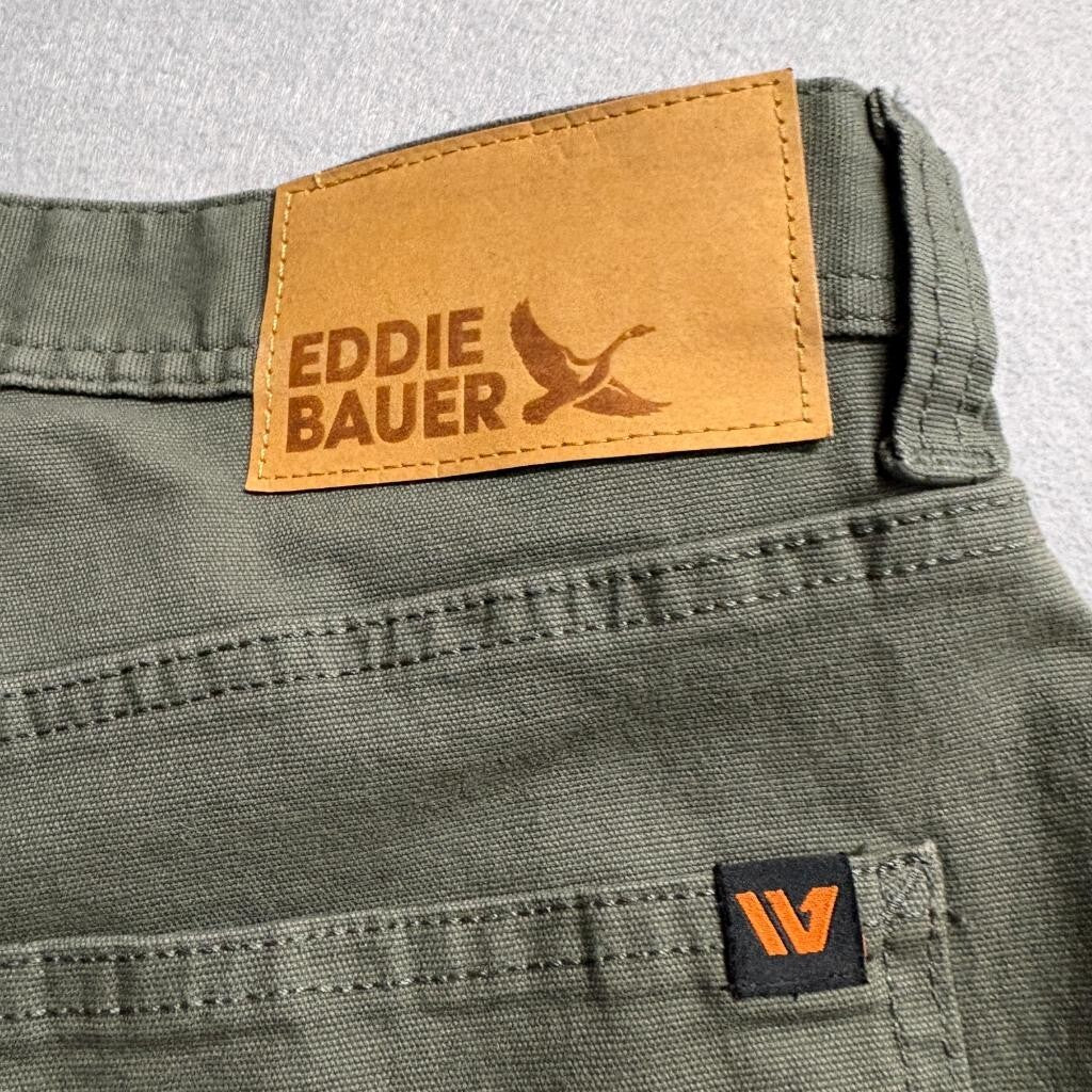 Eddie Bauer Canvas Utility Pants Mens 32x32 Green Cotton Blend Workwear