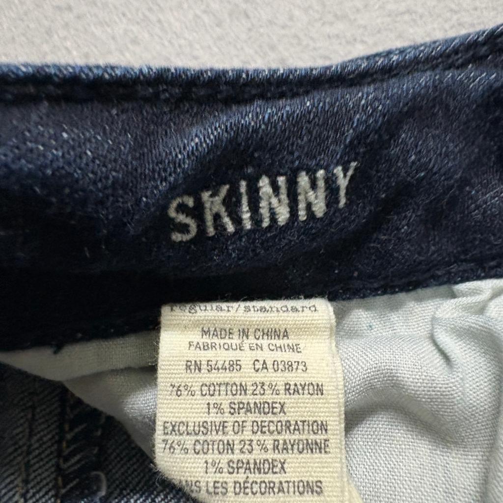 American Eagle Skinny Jeans Womens 2 Regular Blue Distressed Patchwork Denim