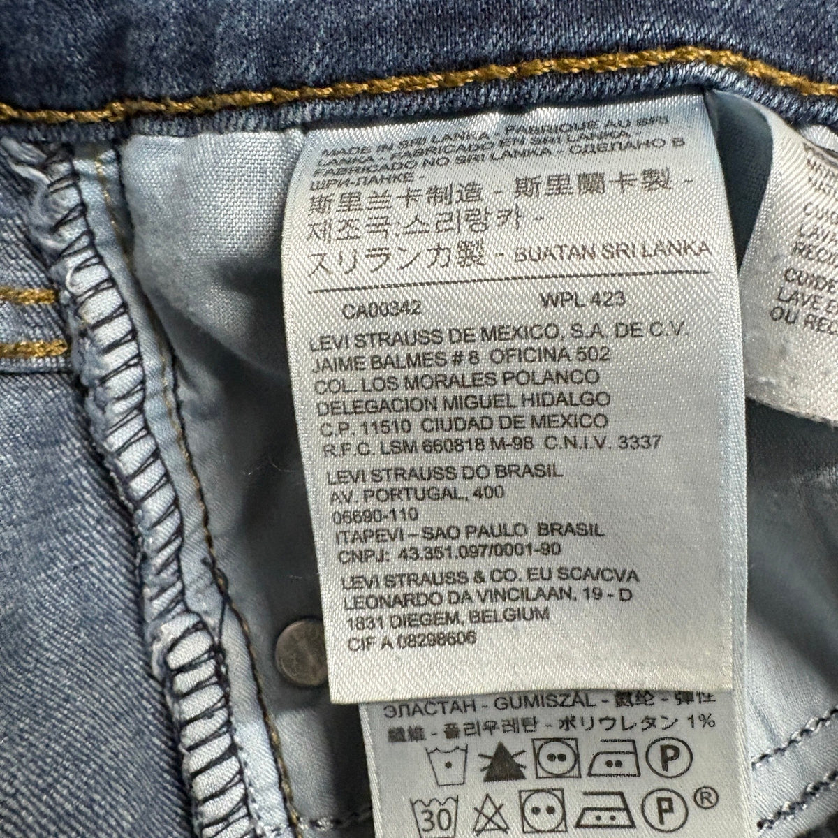 Levi's 721 High Rise Skinny Jeans Womens Size 31 Blue Denim Stretch Pants